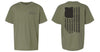 CA Tech USA Olive Green Flag Tire Tracks T-Shirt