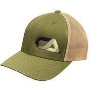 CA Tech USA Logo Snapback Hat - Green / Khaki