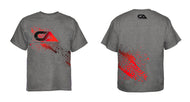 CA Tech USA - Red Tire Tracks on Grey T-Shirt