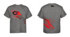CA Tech USA - Red Tire Tracks on Grey T-Shirt