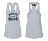 CA Tech USA Women's Tank Grey with Black Weekends are for Riding