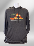 CA Logo American Flag Grey Hoodie Light Weight