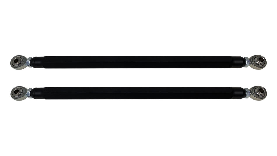 We utilize ONLY industry leading FK Brand Spherical bearings equipped with a cloth PTFE liner for durability on the high clearance lower rods and use FK brand JMX heims on the upper rods. There is no better joint to use on the planet. The Heims are spaced for your machine’s width so its bolt and go with little to no adjusting! Our rods are fully covered by a no hassle no BS warranty. If you damage a rod, we guarantee to replace it no questions asked, at all.
