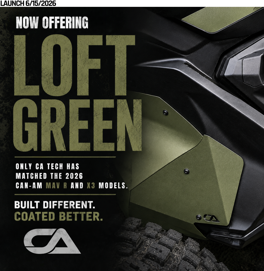 CA Tech Loft Green, OEM matched for the 2026 Can-Am Maverick R and X3