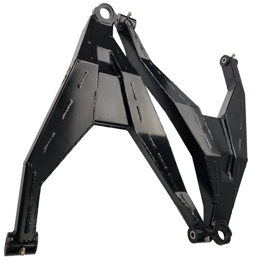Can-Am Maverick X3 Lower Boxed Control Arms are laser cut from 4130 chromoly then CNC broke for quality and accuracy. Comes complete with 25% larger bushings installed to decrease wear and increase bushing life. Made with TIVAR® a high quality UHMW-PE material and is resistant to most all chemicals and conditions.