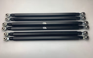 We produce a quality solid Billet aluminum radius rod to replace the weak factory pieces.  Our rods are machined from a solid piece of 1.25 Billet hex aluminum. That's right one and a quarter inch of solid Billet aluminum. These rods are larger than majority of similar products on the market, and sure to stand up to the abuse. 